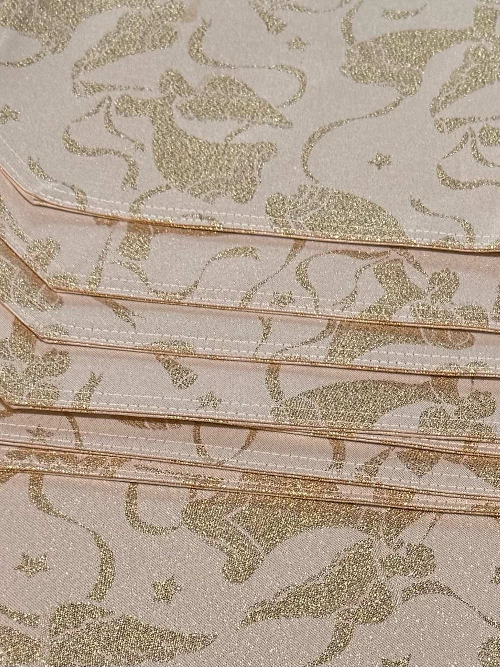 🪽8~Gold and Champagne Angel & Stars Decorative Placemat - Premium Table Linen